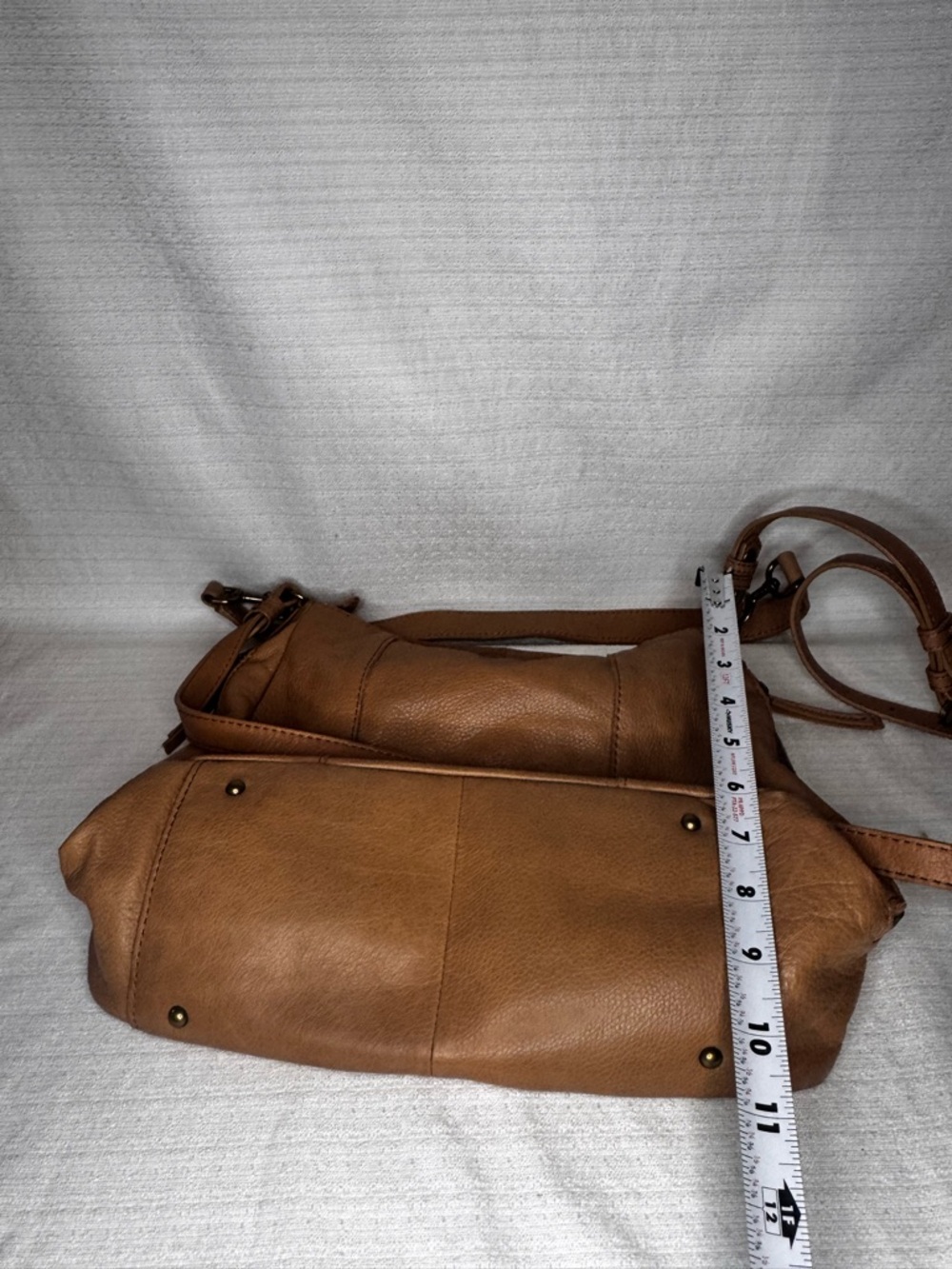 Vintage American Leather Co Crossbody Bag Brown Leather Purse Adjustable Strap - Picture 12 of 12
